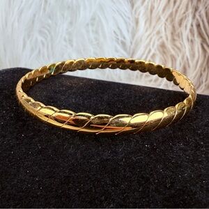 Monet Twisted Goldtone weighted Stacking Bangle Bracelet